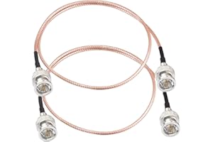 Superbat Krótki kabel SDI 3G HD 50 cm cienki kabel SDI RG179 Patch BNC męski na męski 75 omów do analizatora oscyloskopu kamery HD-SDI kamera audio wideo (2 sztuki)