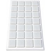Yapışkanlı Ke&ccedil;e Ped, Kare, 25mm x 25mm, 32 Par&ccedil;a, Beyaz, Sandalye Koltuk Ayağı i&ccedil;in, Parke Zemin Koruma, &Ccedil;izilme ve G&uuml;r&uuml;lt&uuml; &Ouml;