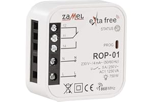 Exta Free Zamel Rop- 01 Ścienny Przekaźnik Radiowy, Biały, 4.75 x 4.75 x 2 cm