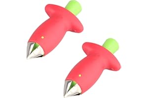 Futheda Lot de 2 équeuteurs de fraise, tomates, feuilles de tige, équeuteur de fruits, ustensile de cuisine