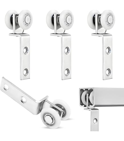 4 stuks looprollen voor schuifdeuren, rollen voor schuifdeur, schuifdeurrollen Geruisloze schuifdeur geleiding Meubelschuifdeurbeslag voor kledingkast, kast, raam, schuifdeuren