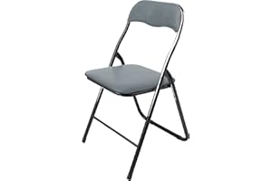 GREATOOL Sillas Plegables, Acolchadas, Aluminio, Silla Plegable con Respaldo (Pack 1: 1 Unidad, Gris)