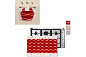 Russo Tessuti Copriforno + Coprifornello Natale Natalizio Cucina Scozzese Tartan Rosso Country