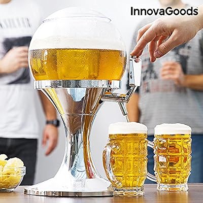 Innova-Goods Le nouveau Cooling Beer Distributeur . L'Original Beertender pour table de bière fraîche à la fiche de 3,5 litres – Sans BPA – Distributeur Distributeur réfrigéré de maison en forme de ballon de football avec bac compartiment pour l…
