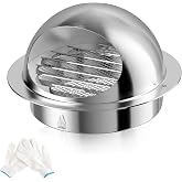 Hon&amp;Guan 120mm Stainless Steel Round Ventilation Grille | Extractor Hood Ventilation Extractor with Insects Net for Exterior