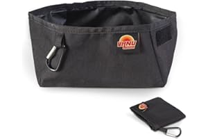 VANU CAMPERS® Gamelle pliable pour chien - 3 l - Lavable - Avec mousqueton - Pliable et peu encombrante - Idéale pour le camping, les voyages et l'extérieur - Grande gamelle pour tous les