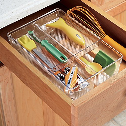 Hasaller Schubladen-Organizer 23,5x10,5x3,5 Cm - Aufbewahrungsbox Mit Verschiebbarer Abteilung | Für Büro & Kosmetik