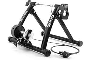 CXWXC Bike Trainer, Magnetic Bicycle Stationary Stand for Indoor Exercise Riding, 26-29" & 700C Wheels, Quick Release Skewer & Front Wheel Riser Block Included