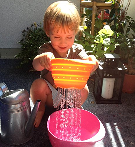 2er-Set faltbarer Platin-Silikonseiher, Hohe Qualität aus 100% Platin-Silikon, Silikonsieb (Ø14 cm, 1L, Große: Klein) & Medium (Ø18 cm, 2L, Große: Medium), Falbarer Seiher, Sieb Faltbar, Küchensieb, Abtropfsieb, Collapsible Silicone Colander, Strainer (Small & Medium) - 7