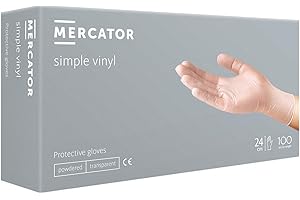 MERCATOR MEDICAL MERCATOR rękawiczki winylowe jednorazowe z wiosłem, przezroczyste, odporne na rozerwanie