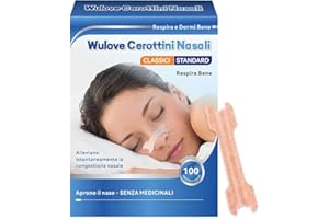 Wulove Cerotti Nasali, 100 Pezzi Cerotti Nasali Antirussamento per Facilitare la Respirazione, Cerotti Nasali Respira Bene Ridurre il Russare, Migliora il Respirazione Sonno, 66 * 19mm