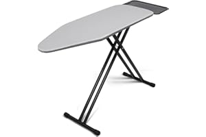 ‎DUWEE Duwee Deska do Prasowania, Bardzo Duża z Dużą Podpórką na Zelazko Parowe, Odporna na Wysoką Temperaturę Metaliczna Osłona z Grubą Podwójną Warstwową Wyściółką, Regulowana Wysokość, 43 x 122 cm