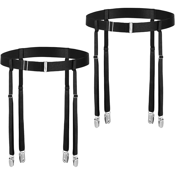 Strumpfhalter Damen Übergröße - Verstellbarer Oberschenkelgürtel Mit 6 Metallclips