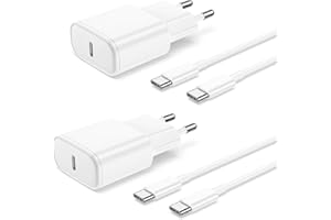 Cargador iPhone 17 16 15, 2Pack Carga Rapida iPad Cargador USB C 20W Enchufe con 2M Tipo C Cable para iPhone 15/16/17/Pro/Plus/Pro max/17Air/17Plus/16Pro/iPad Pro/Air/Mini Carregador Rapido Adaptador