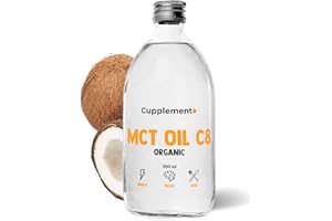 Cupplement - Huile MCT C8 - Pure MCT Oil - Convient pour Keto Diet & Fasting - Sans huile de palme - 500 ml - Parfait pour le café Bulletproof