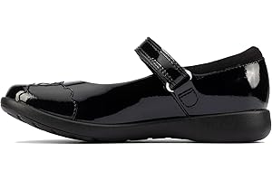 Clarks Boy's Girl's Etch Bright T Wide Fit School Uniform Shoes Child