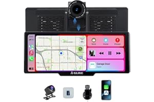 ACAVICA 9,26" Tragbares CarPlay Display für Apple CarPlay & Android Auto – 4K Dashcam, 1080P Rückfahrkamera, Touchscreen – Mirror Link, Bluetooth, Auto Bildschirm für SUV, LKW, 64GB TF Karte
