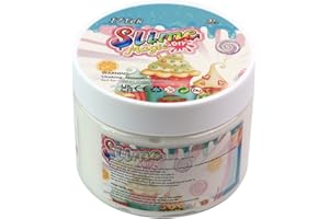 17Tek Fluffy Slime Large Volume Putty Floam Slime Stress Relief Toys with Container and Decorations (White)