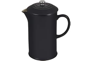 Le Creuset Zaparzacz do kawy/French Press z wkładem ze stali nierdzewnej, 800 ml, kamionka, czarny matowy