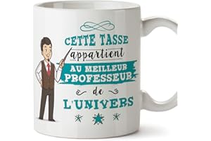 MUGFFINS Professeur Tasses originales de café et petit-déjeuner à donner travailleurs professionnels - Cette tasse appartient au meilleur Professeur de l'univers - Céramique 350 ml
