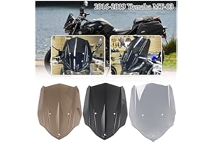 FATEXPRESS Motorcycle Aftermarket PC Plastic Windscreen Windshield Fairing Wind Shield Screen Protector with Mounting Bracket for 2016 2017 2018 2019 Ya-maha MT 03 MT-03 MT03 Accessories(Smoke)