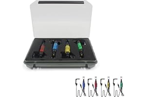 ‎PLPLAAOO plplaaoo 4 stücke LED-Anzeigen Angeln Beleuchtete Swinger Bissanzeiger Anzeigeleuchten mit Tragetasche für Karpfenangeln