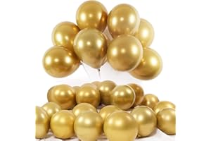 NELOTAOR Gold Balloons, 50 Pcs 12 Inch Metallic Gold Balloons for Birthday Decorations, Wedding Decorations, Baby Shower, Party Decorations