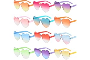 CAPANEUS 12 Stück Herz Sonnenbrille,Partybrillen Herz,Herzbrille,Sonnenbrille Herzform,Sonnenbrille Kinder Erwachsene für Party Zubehör,Foto Requisiten,Geburtstag,Fasching, Karneval