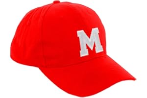 morefaz Unisex Jungen Mädchen Mütze Baseball Cap ROT Hut Kinder Kappe Alphabet A-Z TM