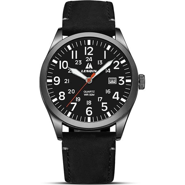 Montre Homme Classique En Cuir - Mouvement à Quartz - Cadran Chiffres Romains - Étanche 3 ATM - Idée Cadeau