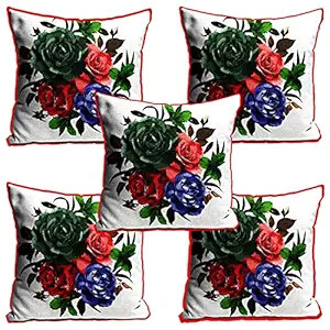 DreamVio Jute Exclusive Decorative Throw/Pillow Covers, Cushion Covers for Living Room, Bed Room, Sofa,Chairs Pack/Set of 5 (Multicolour, Size 16 x 16 Inches)