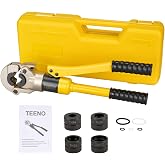 TEENO Pipe Press Clamp (100 kN), Multilayer Hydraulic Press &Phi;TH16-20-26-32 mm, for Aluminium and Plastic Pipes, Stainless Ste