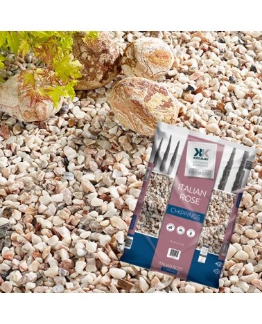 Online Garden Centre Kelkay Italian Rose Premium Aggregate 16-32mm White Gravel Rose Tones