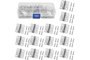 OLRWSLG 30 Pcs Door Hinges, 25mm Stainless Steel Door Butt Hinges Folding Small Door Hinge Internal Cabinet Hinge for Wood Home Furniture Cabinet Hardware Connectors with 120Pcs Screws