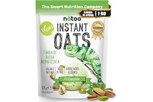 NÄTOO Farina di Avena Aromatizzata, 1 kg, Ideale per Pancake Proteici, Instant Oats, Avena Istantanea Gusto Pistacchio