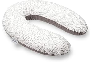 doomoo Coussin de Grossesse & Coussin Allaitement Buddy - Ultra Confort pour Dormir pendant la Grossesse - Soulage dos, jambes & ventre - Housse Bio & Oeko-Tex, Risotto Taupe