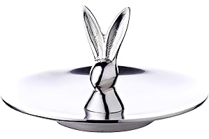 EDZARD Louis Rabbit Cookie Bowl (Diameter 15 cm, Height 9 cm), Nickel-Plated Aluminium, Easter Decoration, Easter