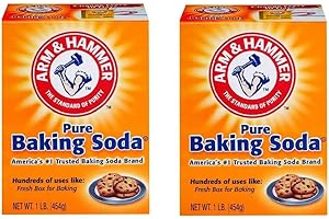 ‎KAJAL Kajal Doppelpack: 2 x 454g Arm & Hammer Backsoda Backpulver - Natriumcarbonat Pulver für vielseitige Anwendung beim Backen - 908g Gesamtinhalt mit Kajal Sticker