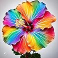 Gim Jack Galaxy Live Rainbow Hibiscus" hybrid - 1 Healthy Live Super Early Flower Plant' With Black Plastic Pot