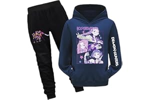 Générique Kpop Hunters Survêtement Fille Ensemble 2 Pièces Vintage Y2K Hoodie Pantalon et Haut Sweats à Capuche Jogging Vêtements Imprimés Huntri/X Sportswear