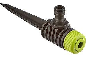 Xclou Arroseur de Jardin, Arroseur sur Piquet de Terre, Arroseur Circulaire pour Système d'Irrigation, Longuer env. 19 cm, Vert/Noir