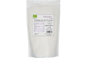 MOARA Harina de tapioca ecológica apta para dietas paleo | Harina de yuca 100% vegana | Harina de mandioca libre de alérgenos y gluten | Harina sin gluten ideal para repostería y panadería | 1Kg