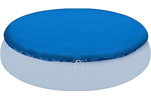 Poolabdeckung rund für Quick-up Pool Ø366cm - mit Fixierseilen - 110g/m² PE - Wasserdicht - UV-stabil - Poolabdeckplane Sonnenschutz Cover Swimmingpool Familienpool Poolzubehör Planschbecken