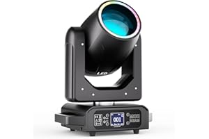 FODEXAZY 200W Mini Teste Mobili LED 12 Colori 12 Gobos Luce da Palcoscenico con Striscia luminosa 18 Prisma Stroboscopico Focus Elettronico Luce di Scena per Natale Club DJ Discoteca Festa