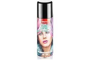 Feiermeier Color Haarspray 125ml - Farbwahl - Perfekt für Karneval, Fasching, Halloween und Festivals. Leuchtende Farben, leicht auswaschbar, verschiedene Haarfarben erhältlich! (Schwarz, 125 ml)
