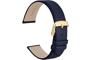 WOCCI Elegant Watch Straps, Genuine Leather Replacement Bands, Stainless Steel Buckle, 8mm 10mm 13mm 12mm 14mm 16mm 18mm 20mm 22mm