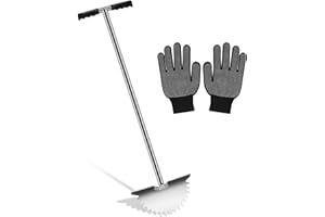 HOIIME Coupe-bordure en acier inoxydable - Coupe-bordure en forme de demi-lune avec poignée en T - Pour l'aménagement paysager, le jardin - Outil de coupe de pelouse (set 1)