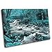 Produktbild Canvas Culture - Woodland Stream Landschaft Gerahmter Kunstdruck auf Leinwand Bild 40, aqua, 75 x 50 cm