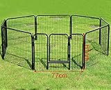 WOLTU HT2031m1 Welpenauslauf Absperrgitter Welpenzaun Freigehege Laufgitter Hunde Welpen 8 Elemente Metall 61x77cm - 7