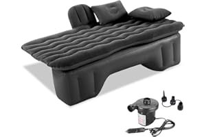 Ergocar Colchoneta Colchon Inchable Colchón Camping Cama Inflable del Coche para Camping, Senderismo, Piscina, Playa, Viajar (Negro)